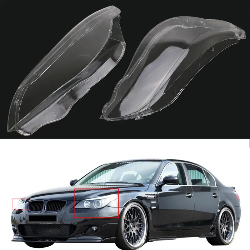 Left Right Front Headlamp Lens Headlight PC Cover For BMW 5 Serices E60 E61 a (15)