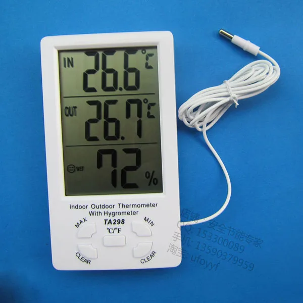 

Cheap thermometer large-screen 298 feature indoor and outdoor temperature and humidity meter indoor humidity with time