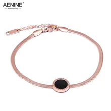 AENINE Летние Стильные Новые элегантные браслеты в виде змеиной цепи для женщин розового золота с удлиненной цепочкой Forever Love Letters AOGS853