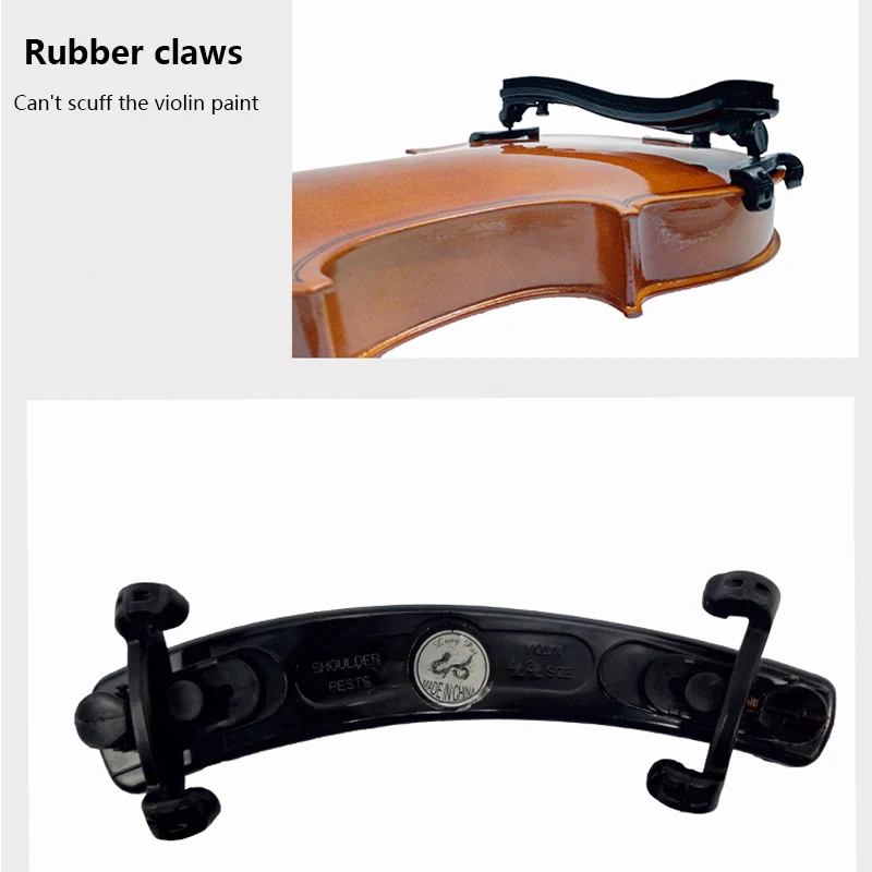 Wood Violin Shoulder Rest Adjustable Compliant 3/4 4/4 Violin Rubber