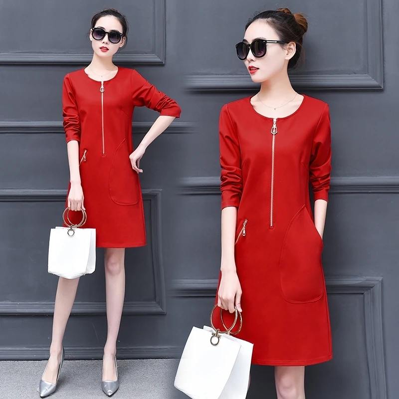 

Spring summer new short dress 2019 foreign gas large size female fat mm thin Tibetan meat age loose belly plus size dress women