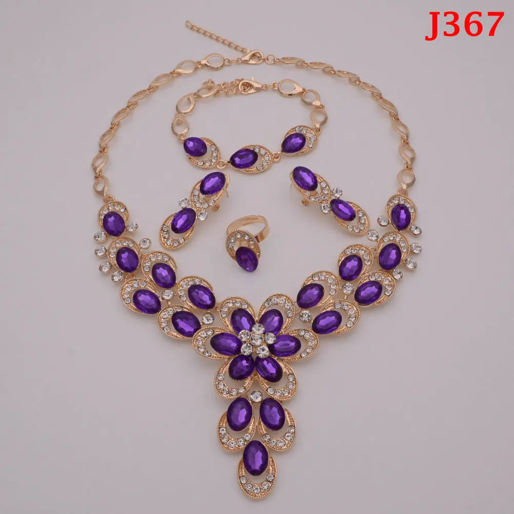 

2019 Fashion Dubai Jewelry Sets Bridal Gift Nigerian wedding accessories big african Gold-color jewelry set Wholesale design