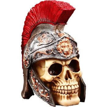 

Europe Retro Skull Figurine Resin Skull Desktop Decorations Personalized Crafts Halloween Toy War God Warrior Shantou Ornaments