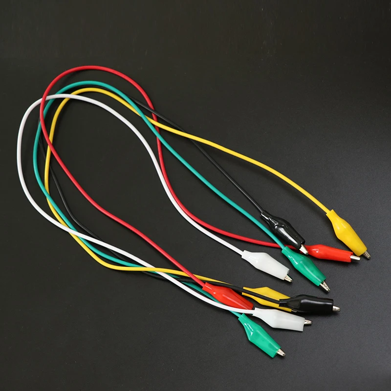 

10pcs double-ended alligator clip battery crocodile electrical clamps clips connector test cable testing cord sheath clamp