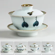Китайская чайная супница набор Gaiwan керамическая чайная посуда наборы ручная роспись костяной фарфор синий и белый фарфор Чайный набор кунг-фу чаша