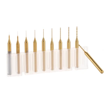 

10pcs 0.1-1mm Titanium Coated Tungsten Carbide Micro PCB Drill Bits for PCB Circuit Board Titanium Coated Tungsten