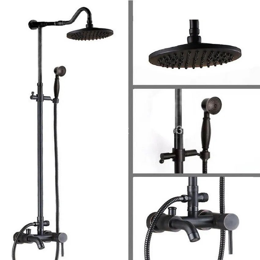 

Wall Mounted Mixer Faucet Tap Bathroom Rain Shower Hand Shower Set - Modern Oil Rubbed bronze Tub Tap ars603