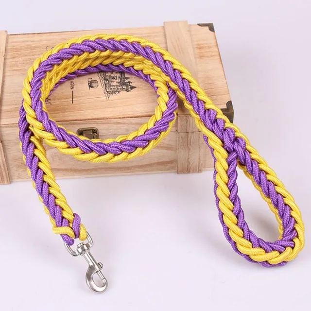 1.2M Length Large Dog Hand-knitted Leash Nylon Rope iron Buckle Pet Traction Rope For Big breed dogs Pet Traction Rope Firm 