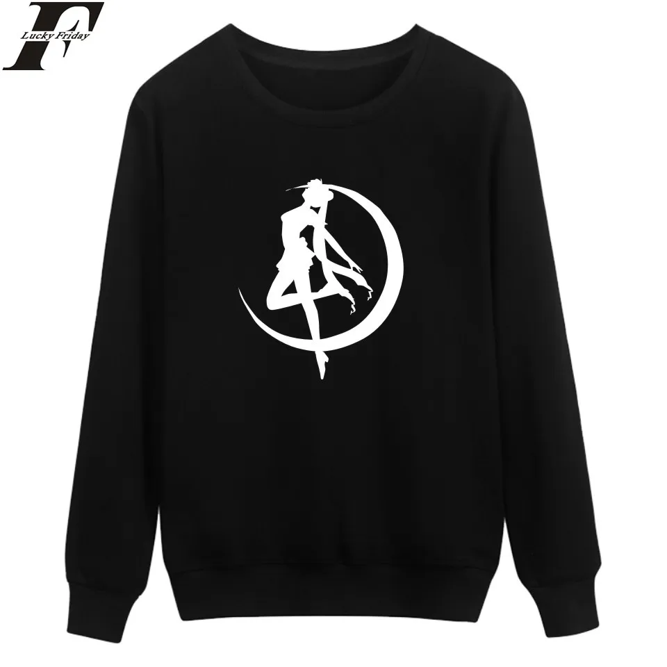 

LUCKYFRIDAYF Anime Sailor Moon Capless Sweatshirt Women Cotton Fashion Cartoon Autumn Womens Hoodies Pullover Casual Clothes