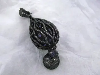 

Micro Pave Diamond Connector, Pave Diamond CZ Connector Jewelry Round Drop Rice Jewelry Focal Bead 30-40mm 2pcs