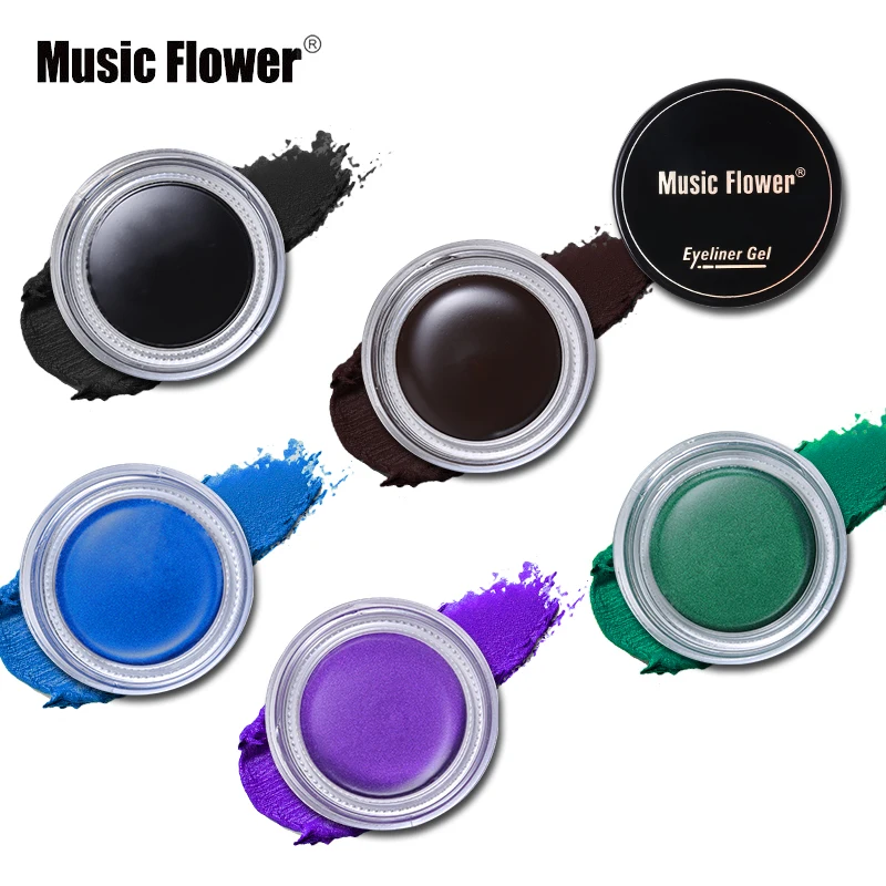 

5 Color Music Flower Make Up Eyes Matte Makeup Eyeliner Gel Shimmer Eye Liner Cream Waterproof Shadow Smudge-proof Smooth Makeup