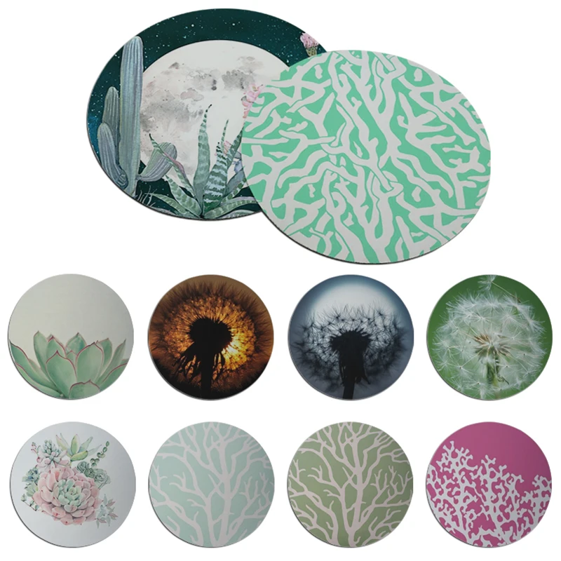 

MaiYaCa The Green Leaves New Arrivals Round Texture Computer Desktop Mice Mat Optical Anti-slip Gaming Mouse Pad 200*200*2mm