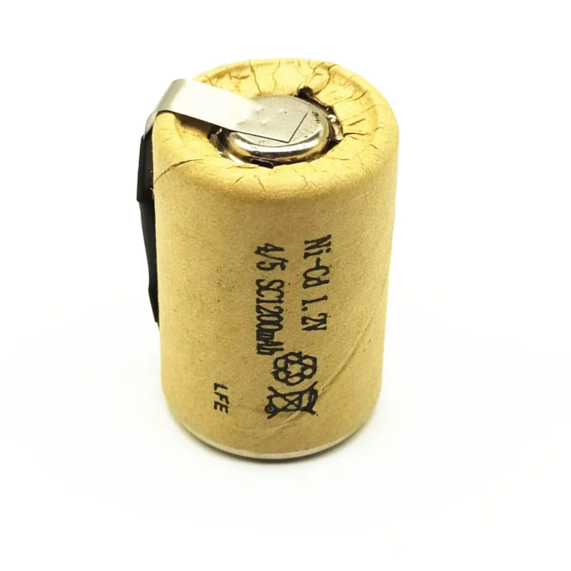 1 или 2 шт 4/5SC 1,2 V аккумуляторная батарея 1200mAh 4/5 SC Sub C Ni-CD ячейка со сварочными вкладками для электрической дрели шуруповерта