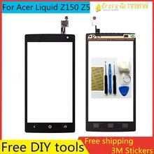 Free DIY Tools 3M Stickers Original New Touch Screen For Acer Liquid Z150 Z5 Glass Capacitive