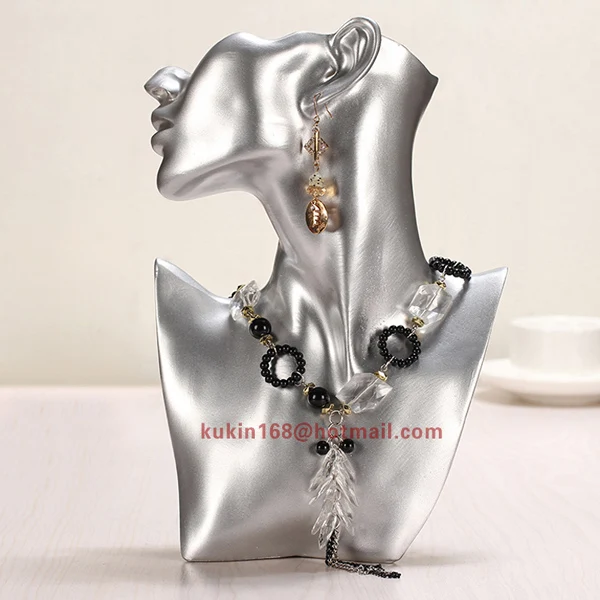 Female Torso Mannequin Used For Earring Display, Head Mannequin With
