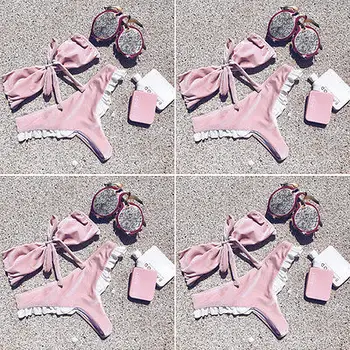 

Sexy Women Lace Push-up Padded Bra Bandage Bikini Hot Swimsuit Triangle Swimwear Bathing
