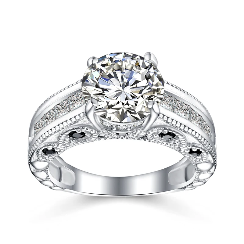 [Черный ость] 925 пробы Серебряное кольцо ювелирные украшения Мода Обручение кольца для Для женщин обручальное кольцо C322
