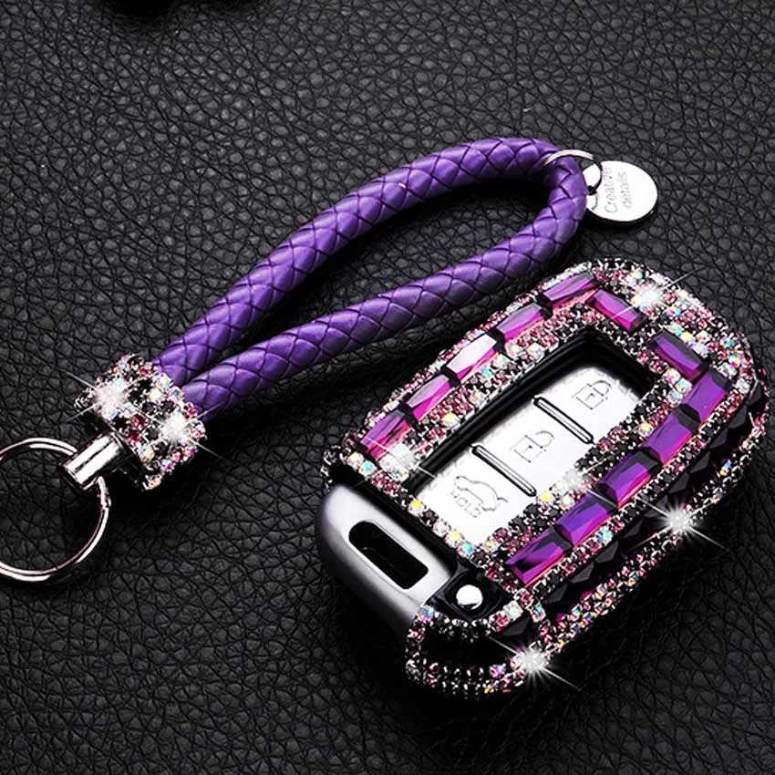 

3 Button Shinning Diamond Car Key Case Cover For Hyundai Solaris i30 ix35 i45 Veloster SR Accent Elantra Sonata Equus Tucson