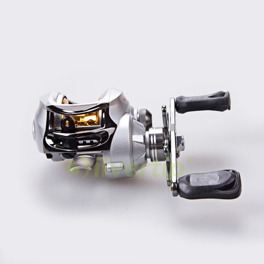 

Free Shipping New 9+1 BB 6.3:1 Left Hand Baitcasting Fishing Reel Bait Casting Baitcast Reels Silver Centrifugal Brake System