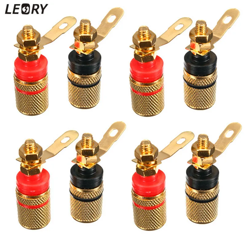 LEORY Оптовые позолоченные клеммы для аудиоколонок колонок коннектор с разъемом