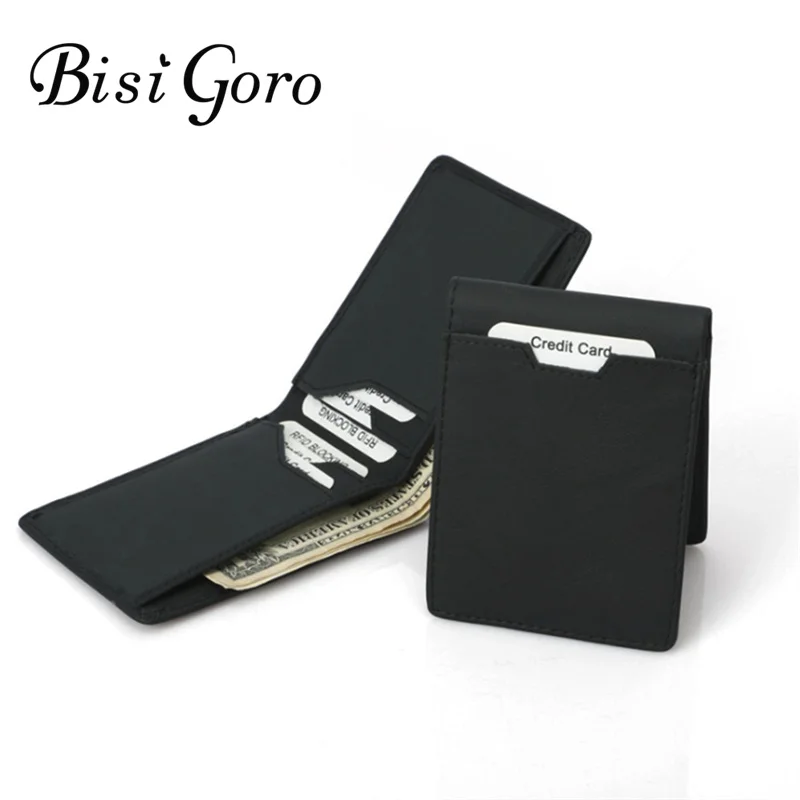 Кошелек для кредитных карт Bisi Goro 2019 унисекс тонкий мягкий кошелек из натуральной