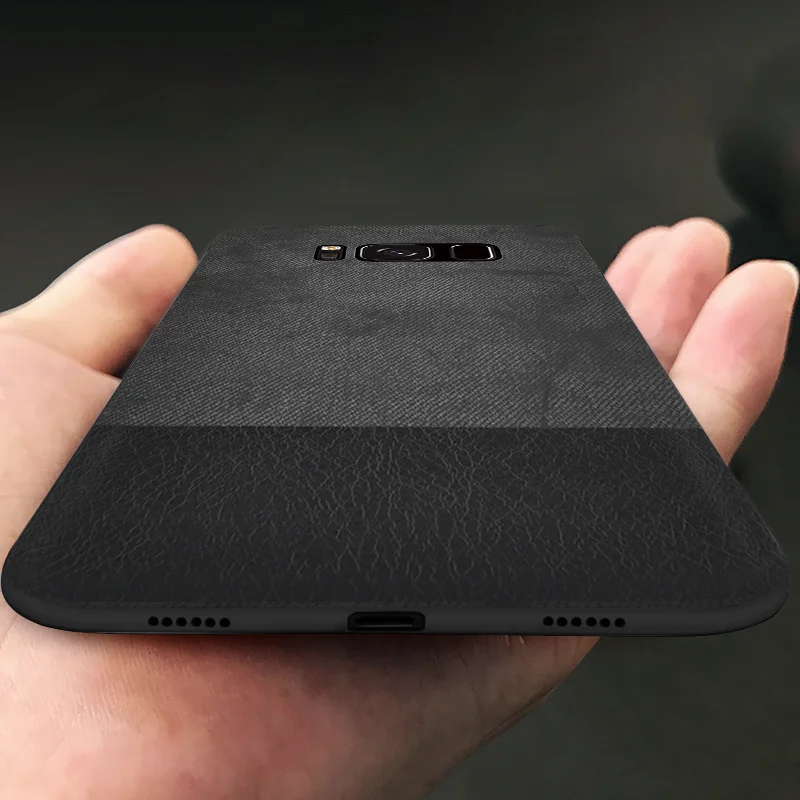

Shockproof Soft TPU Silicone Leather Case For Samsung Galaxy s8 s9 Plus Note 8 9 Original Back Cover Case