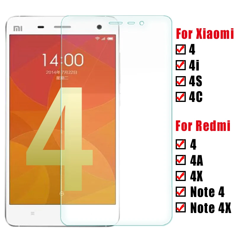 Защитное стекло для экрана Xiaomi Redmi Note 4X на Ksiomi 4 X 4i 4S 4C 4A X4 A4 Xiomi Xiami Xaomi закаленное