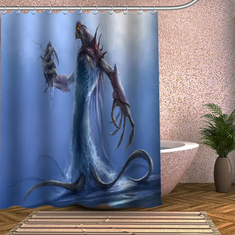 Занавеска для душа Cthulhu с изображением монстра осьминога|custom shower curtain|shower