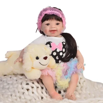 

22" doll reborn toys girls gift high quality silicone vinyl reborn babies bebe real alive reborn bonecas brinquedo doll for sale