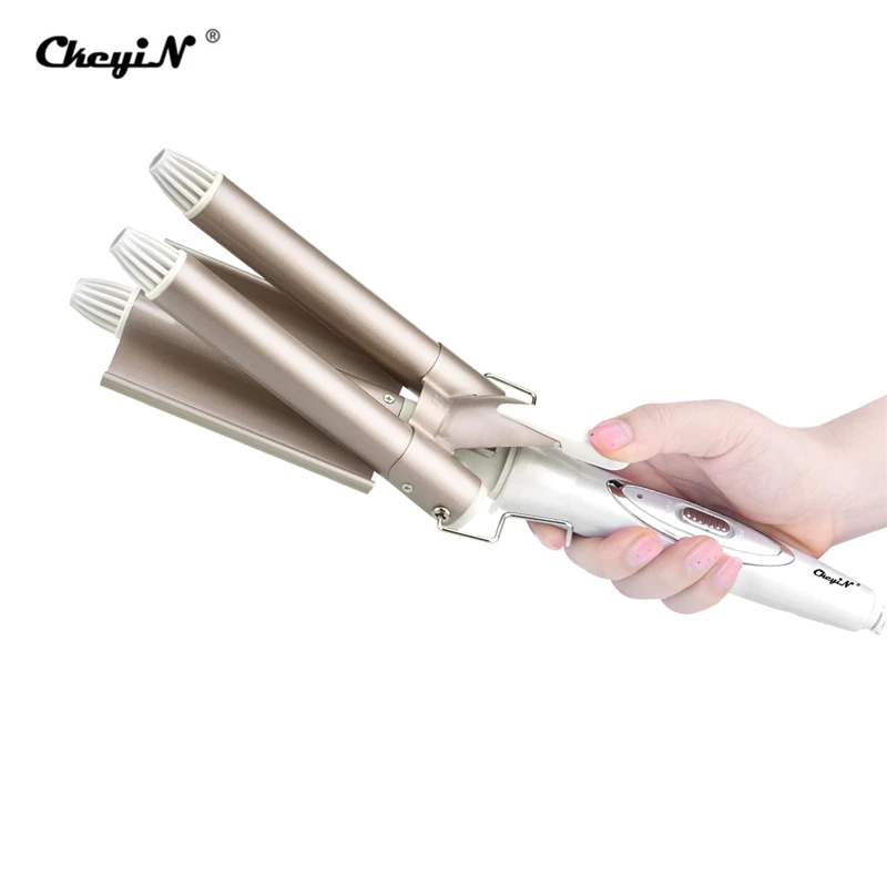 110-220V Perm Splint Titanium Automatic Ceramic Hair Curler 3 Barrels Big Waver Curling Iron Hair Curlers Rollers Styling Tools