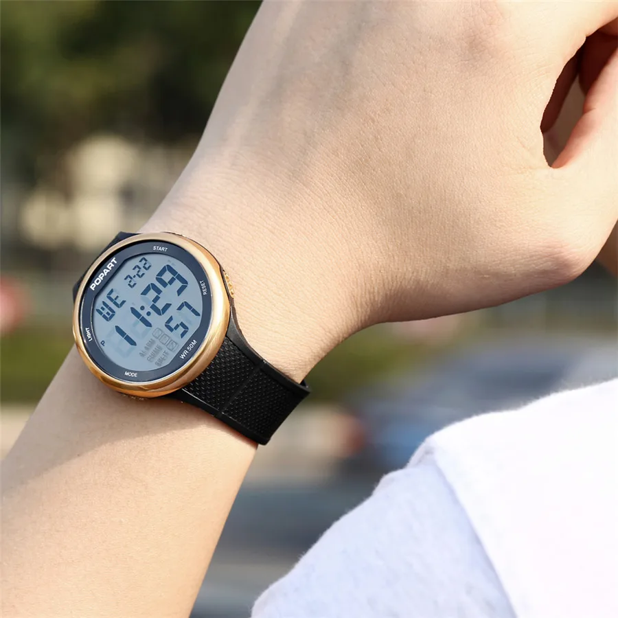 POPART Men's Watches Stop Watch Week Chronograph Alarm LED Digital Sport Wrist Watch Waterproof Clock Man Sport Watches For Men POPART Men's Watches Stop Watch Week Chronograph Alarm LED Digital Sport Wrist Watch Waterproof Clock Man Sport Watches For Men