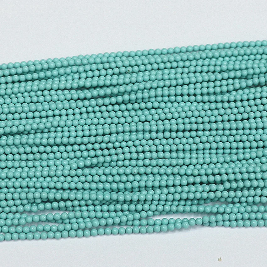 Round beads for jewelry making blue turquoise stone 2mm 3mm high quality spacers accessories fashion loose beads 15inch B449