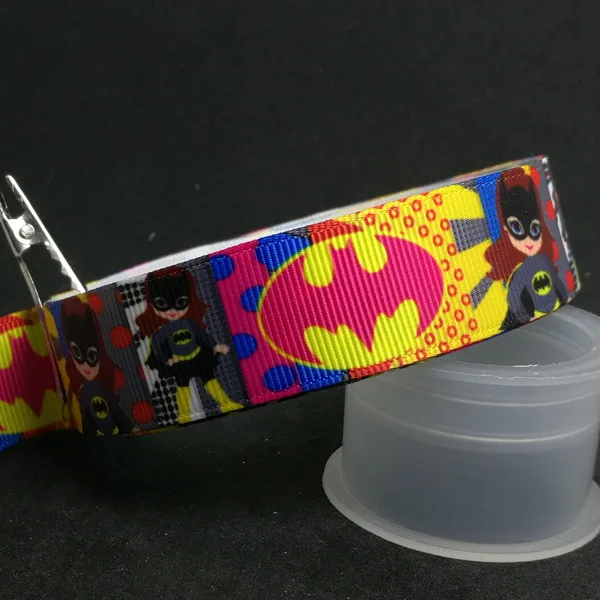 

Free shipping 50yard/roll 7/8inch cartoon super hero girl printed grosgrain ribbon