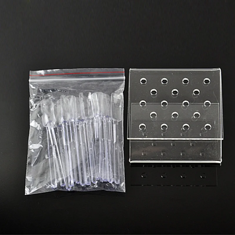 

18 Tips Nail Art Clear Tips Display Stand Nails Polish Practice Training Tool 669