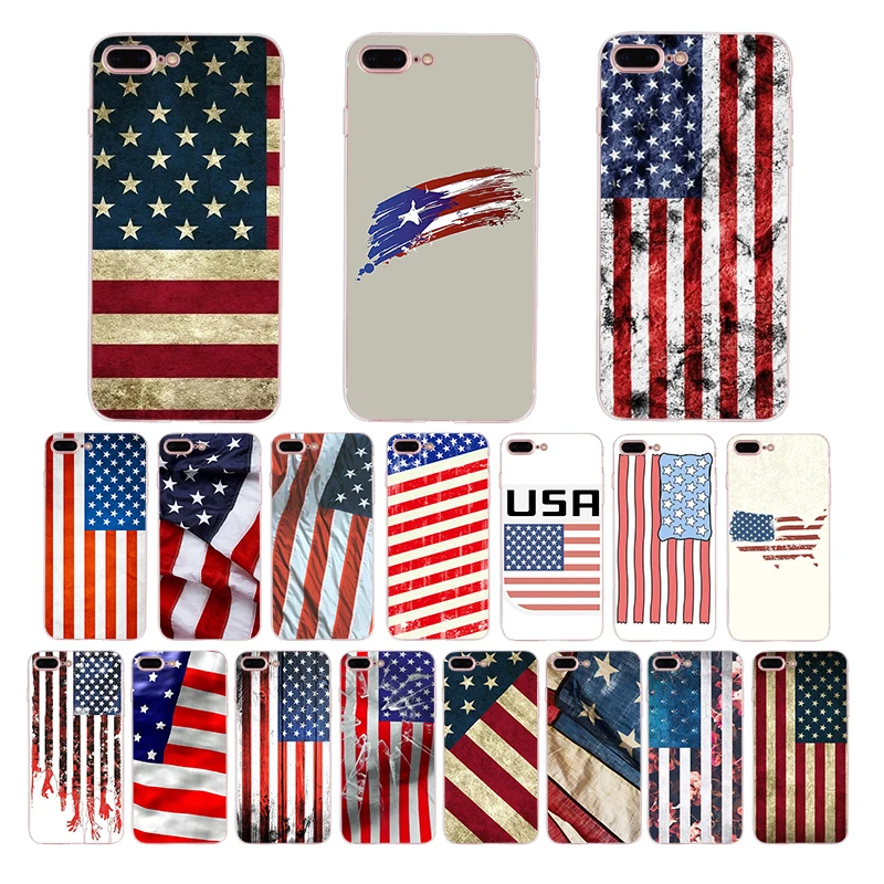 

American flag Pattern soft TPU phone fitted case For iPhone cover 6s 6 plus 7 8 coque 5 5S SE XR XS max X silicone mobile shell