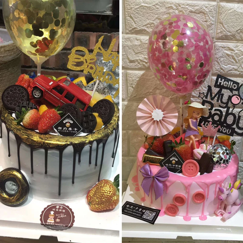 Generic 5inch Confetti Balloon Cake Per For Baby Shower Roundblue