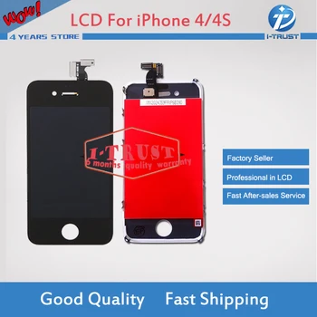 

20 pcs lot Glass Touch Screen Digitizer & LCD Assembly Replacement For iPhone 4 4G 4S & Free DHL