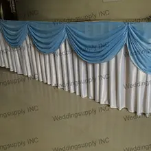 5 Pieces13ft свадебный стол плинтус с сапфиром SWAG Таблица юбка с плиссированной юбке драпировка несколько столовое белье