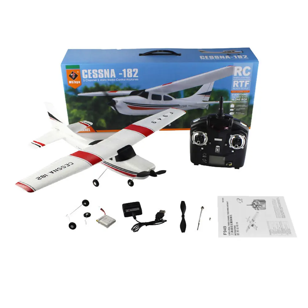 WLtoys F949 CESSNA-182 2,4G 3CH RC RTF авиационное Радио пульт дистанционного управления летательный аппарат с фиксированным крылом самолет открытый игрушки Дрон