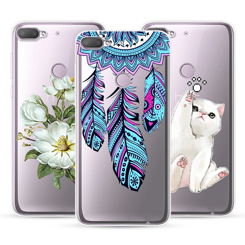Fashion Phone Case For HTC Desire 12 12Plus Transparent Printing Drawing Silicone Cover |