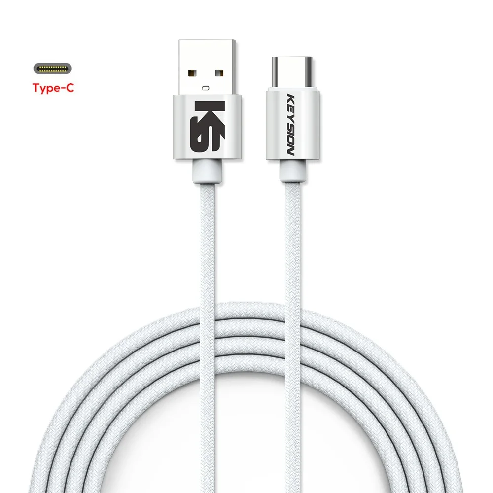 KEYSION usb type-C кабель для samsung sss10 S9 S8 A50 Xiaomi Redmi Note 7 Быстрая зарядка USB-C зарядное устройство для мобильного телефона usb type-C - Цвет: Серебристый