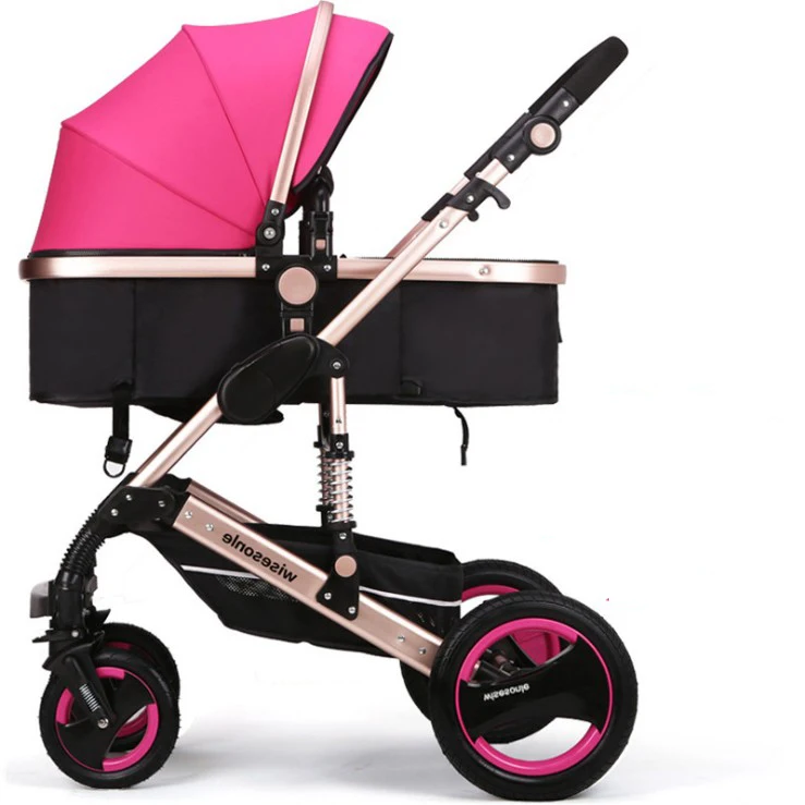 Wiselone Роскошная детская коляска 2 в 1 с высоким пейзажем, переносная складная детская коляска, дешевая детская коляска