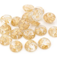 Новая мода 40 шт 12 мм прозрачные цвета Встроенная металлическая Золотая фольга плоская задняя Смола Кабошоны Cameo-V3-11