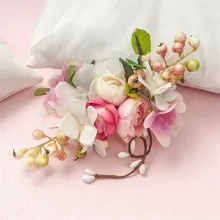 Beaded Flower Tiara Hair Clip Pearl Jewelry Fascinator Hair Accessories Bridal Headpiece Cheveux Femme Bijoux De Tete WIGO0762