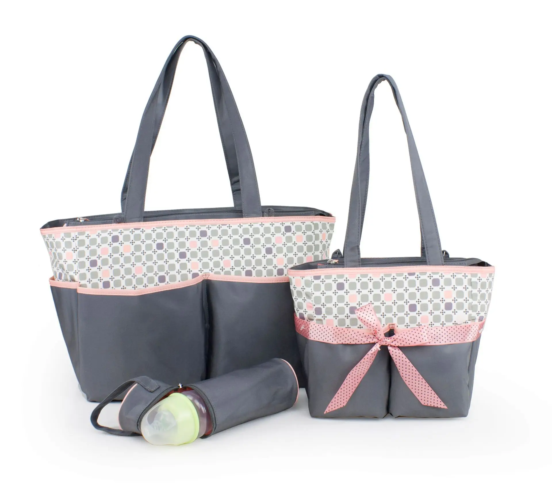 5 шт./компл.»; Модная одежда для мамы сумка сумки для подгузников для мамы и для маленьких больших Ёмкость Сумки для подгузников сумка-Органайзер на коляску для беременности и родам - Цвет: BOX PINK