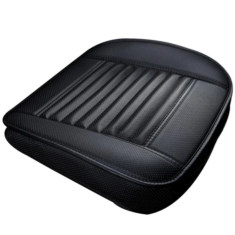 

1pcs Car Seat Cover Without Backrest PU Leather Bamboo Charcoal Auto Seat Cushion Automobiles Protective Non-slip Cover Seat
