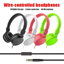 New Design Foldable Cute Kids Headset With Mic Earphone For Mp3 Player Smartphone Candy Color Headphone Headsets