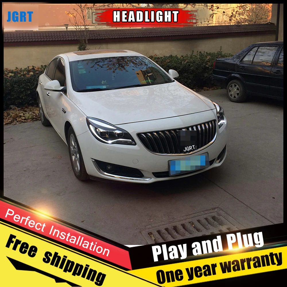 2 шт. автомобиль Стиль светодиодный фары для Buick regal 2014 2016 фара объектив двойной
