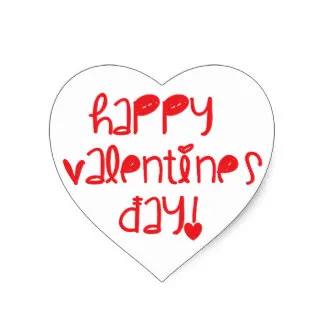 

3.8cm Happy Valentines Day Heart Sticker