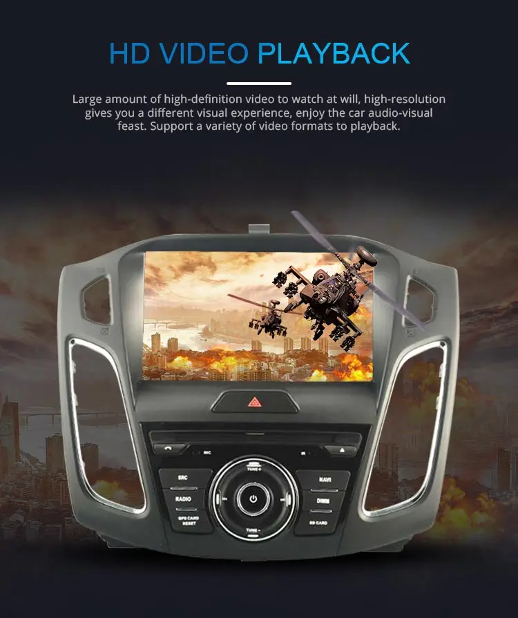 Excellent JDASTON Android 9.0 Car DVD Player For Ford Focus 2015 2016 2017 2018 WIFI Multimedia GPS Stereo 1Din Car Radio Audio Auto Video 4